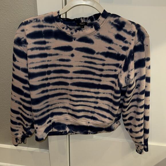 Rails Ramona Tie Dye Striped Sweater Sweatshirt In Indigo Blue and Pink XS - Picture 2 of 7